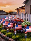 Independence Day Solar Lights with 8 Lighting Modes LED Patriotic Pathway Lights IP65 Waterproof for Outdoor Yard Garden 250th Anniversary Decor