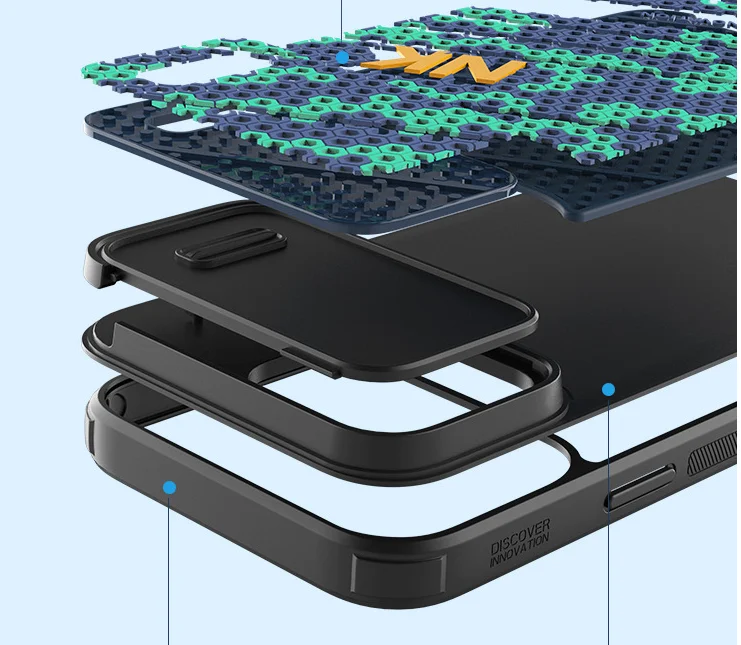 For iPhone Slide Cover Magnetic Decoration Embossed Logo And Three-Dimensional Mobile Phone Case