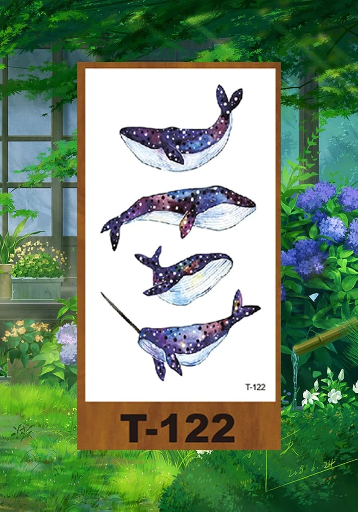 Drop Shipping Small Temporary Tattoo Sticker Plum Bird Geometric Figure Bow Moon Girl Kid Men Arm Abdomen Neck Ankles Art Tatoo