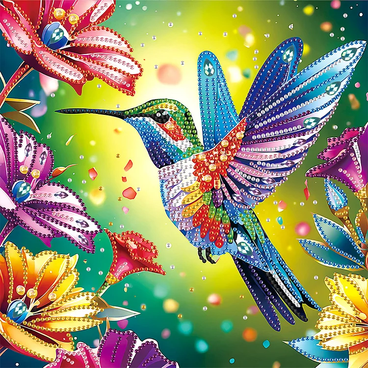 Hummingbird 30*30cm (Canvas) Special Shaped Drill Diamond Painting gbfke