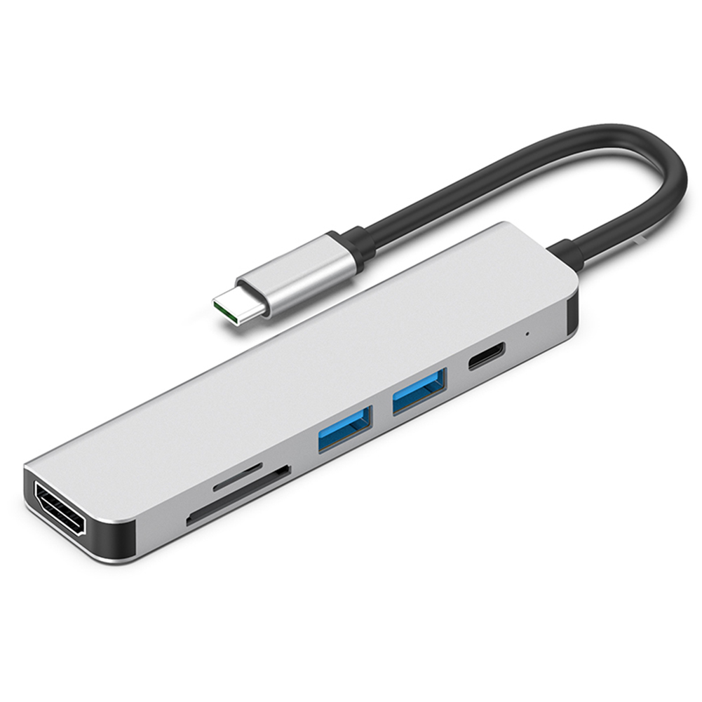 

Aluminum Alloy 6 in 1 Type-C HUB 2 5Gbps USB3.0 4K HDMI 87W PD SD TF Reader, 501 Original