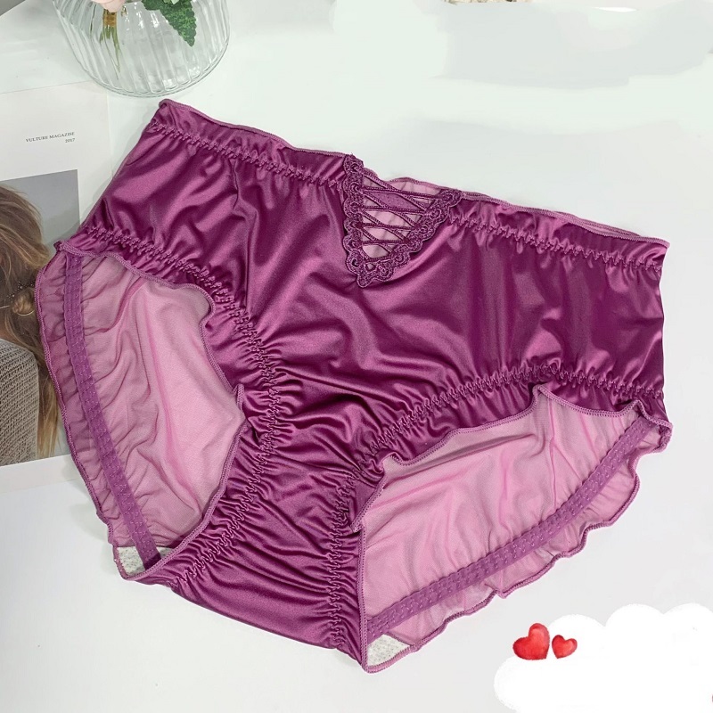 Lace underwear men's satin ice silk seamless briefs