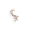 Crystal Pearl Diamond Geometric Leaf Earrings