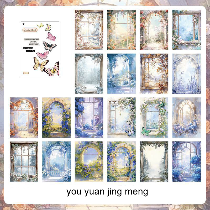 Material Package - Gorgeous Dream Series Vintage Flower Butterfly Landscaping 