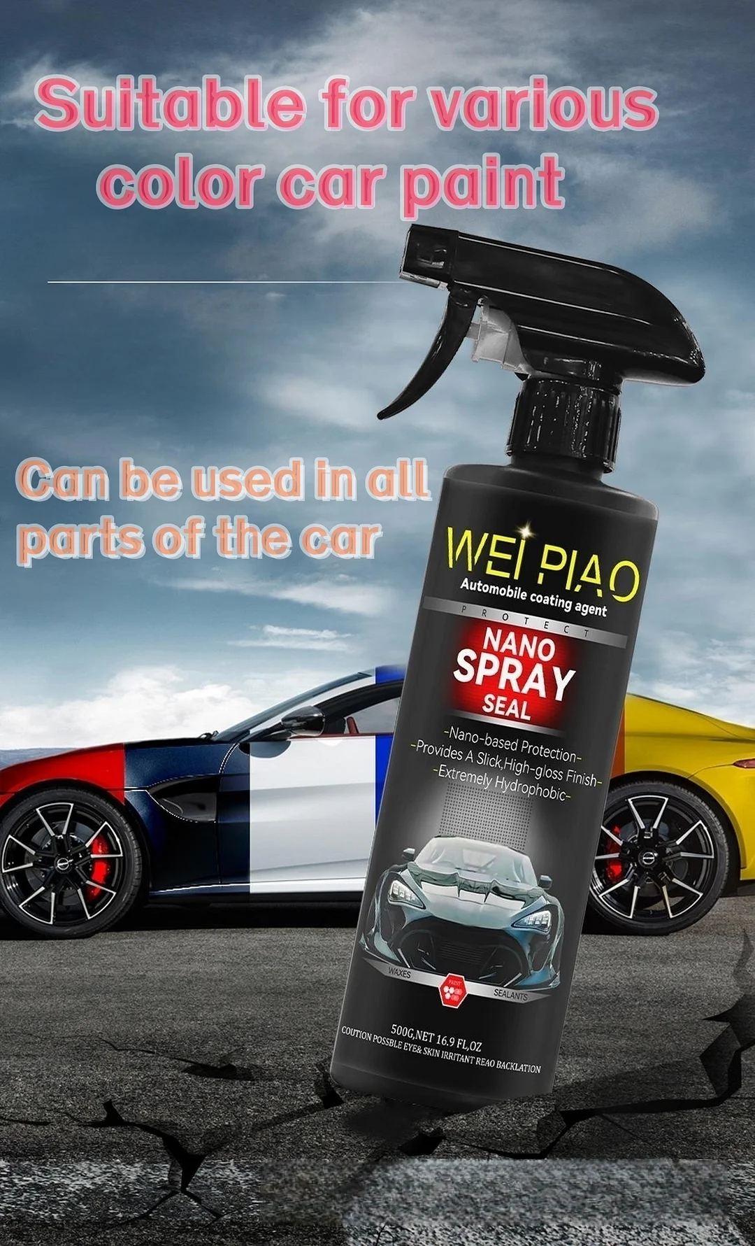 Car body nano-spray coating wax decontamination glazing maintenance waxing