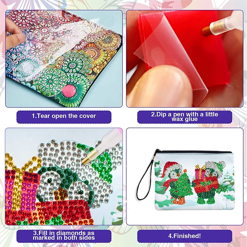 Christmas Special Shape DIY Diamond Painting Bag PU Leather