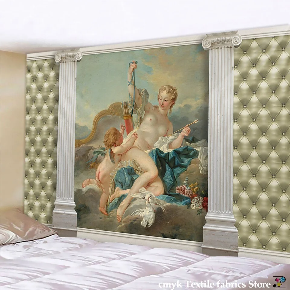 Christ Jesus Tapestry Wall Hanging Artistic Polyester Fabric Cottage Dorm Wall Art Home Decoration Brown Wall Decoration