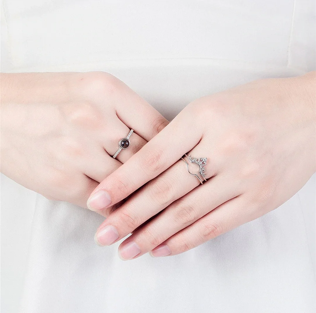 Projector Picture Custom Personalized Photo Ring 925 Silver wetirmss