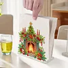 DIY Christmas Fireplace Acrylic Diamond Painting Napkin Holder Desktop Ornaments