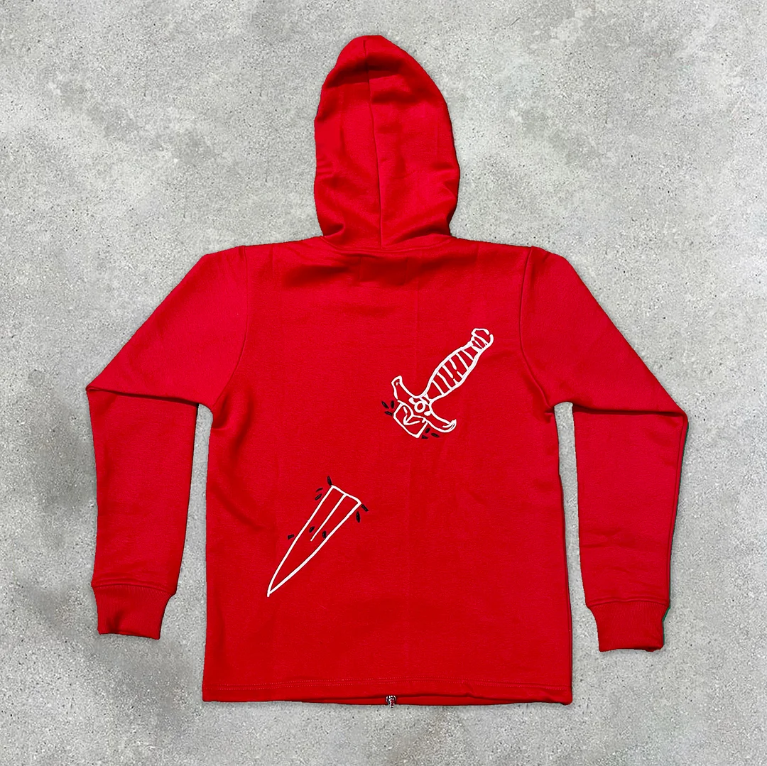 Statement fashion loose print hoodie