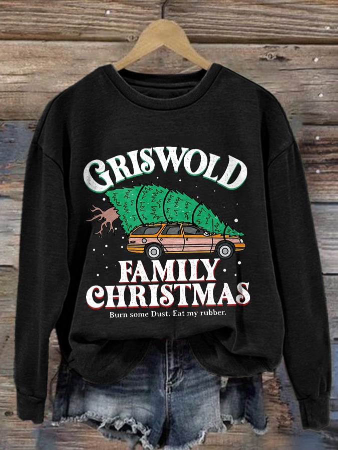 Women's Griswold Family Christmas Print Crew Neck Sweatshirt