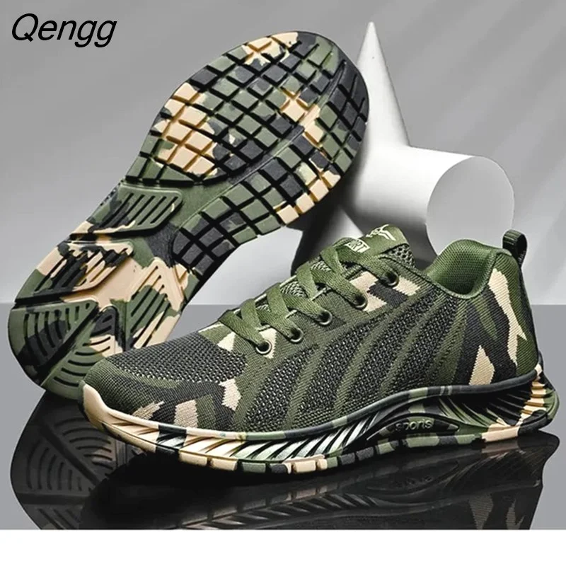 Qengg New Camouflage Fashion Sneakers Women Breathable Casual Shoes Men Army Green Trainers Plus Size 34-44 Lover Shoes 328-1