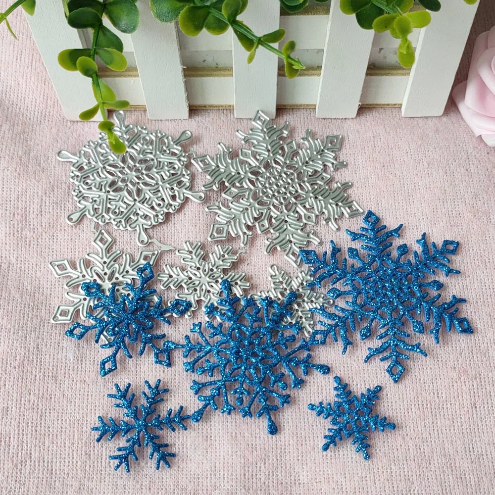 5Pcs Christmas snowflakes metal cutting dies template for DIY scrapbook decoration DIY paper embossed card