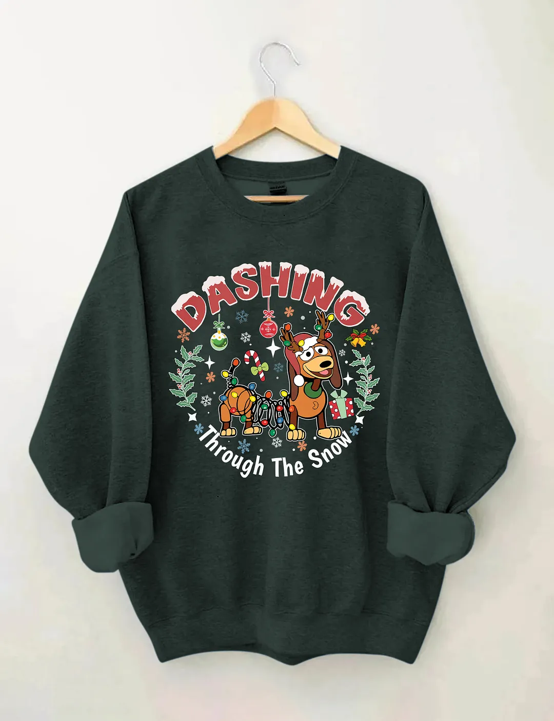 Dashing Through The Snow Slink Dog Sweatshirt