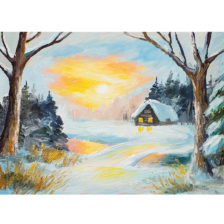 New Scenery In Winter - Full Round - Diamond Painting