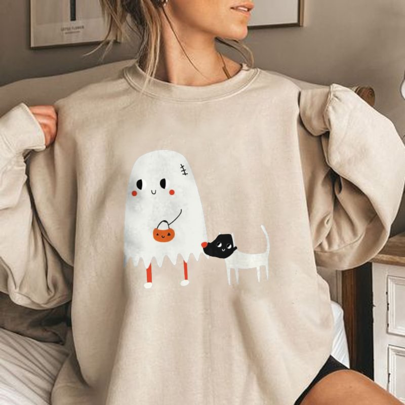 Cute Ghost Animal Puppy Halloween Sweatshirt - Krazyskull