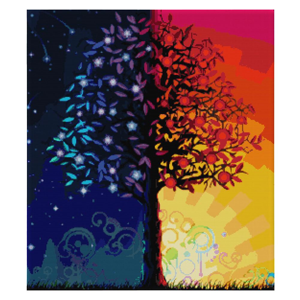 

Colorful Tree of Life - 14CT Stamped Cross Stitch - 55*62cm, 501 Original