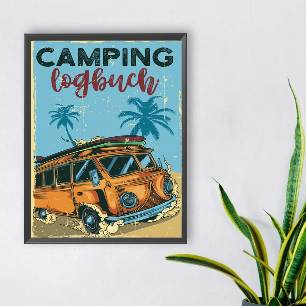 Full Round Diamond Painting 30*40cm - Summer Atmosphere Car