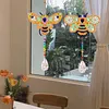 2PCS Bee 5D DIY Diamond Painting Wind Chimes Suncatcher Kit Double Sided Diamond Art Kits Suncatcher with Crystal Pendant for Home Wall Window Decor Adults DIY Art Craft