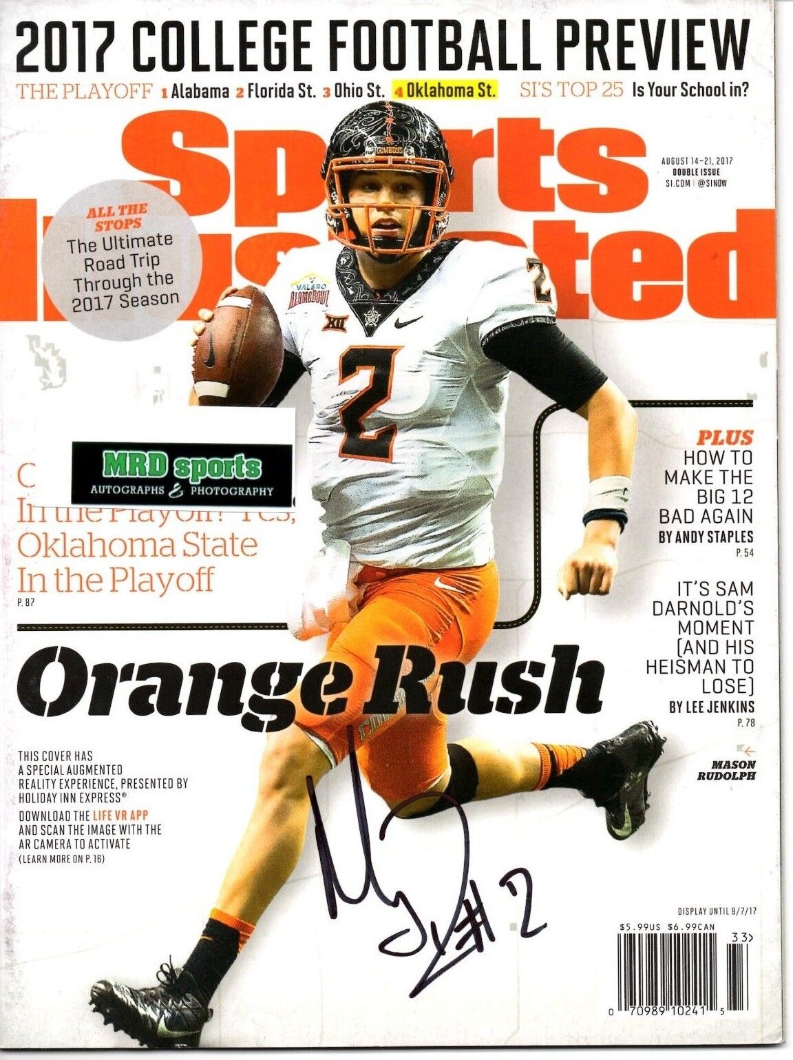 Mason Rudolph Reprinted autographed signed Sports Illustrated 8.5x11 Photo Poster painting Ok ST