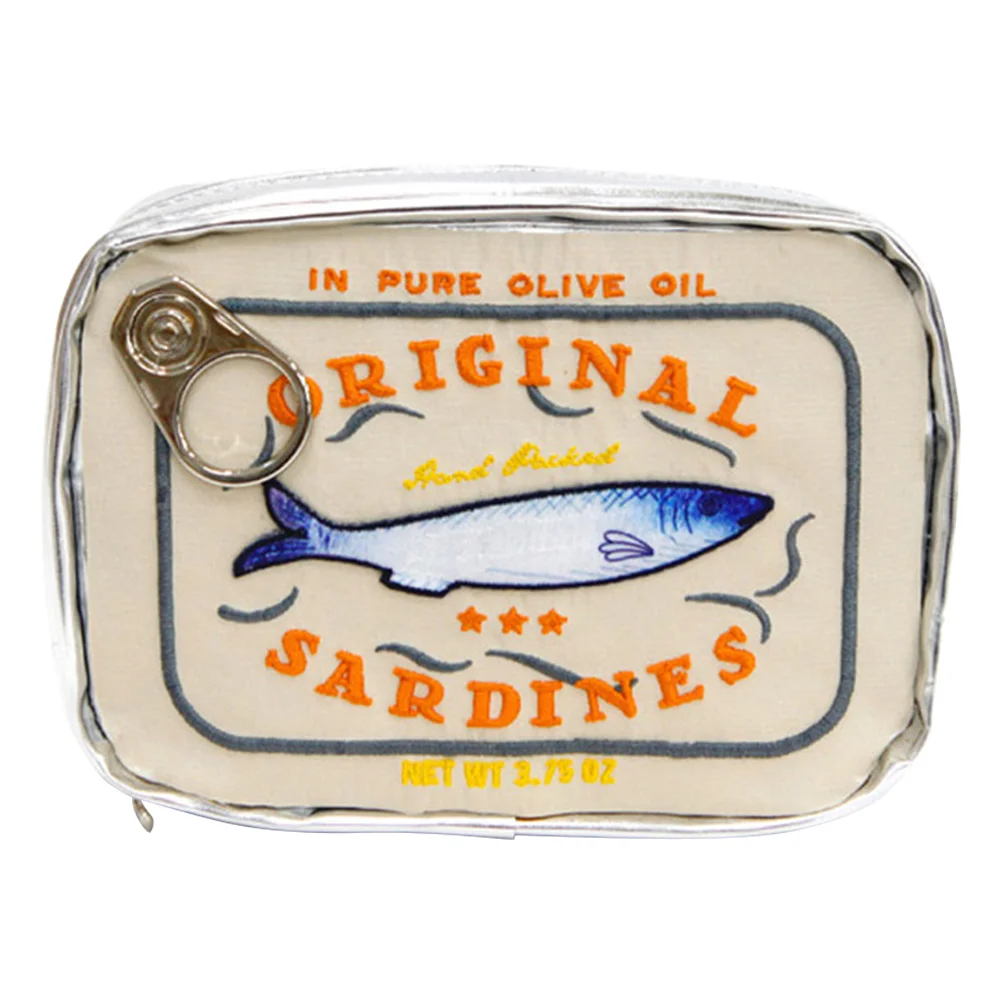 Canned Sardines Style Cosmetic Bag Cute Creative Storage Bag Portable for Work