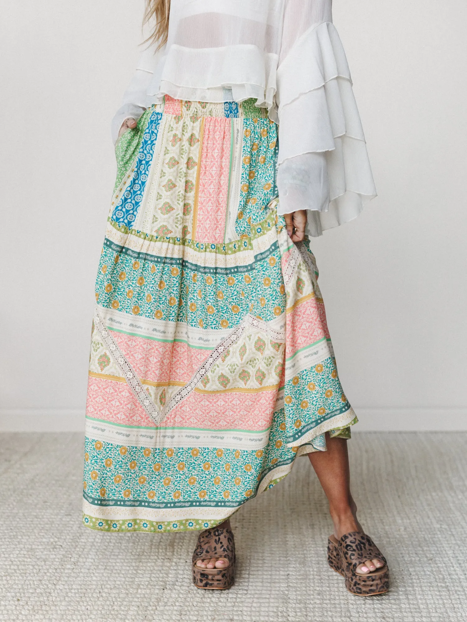 Spring Blooms Skirt - Green Mix
