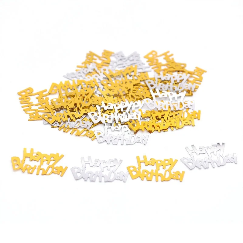 15g Gold Happy Birthay Confetti Happy Birthday Party Decoration Baby Shower Wedding Engagement Party Table Scatters Decorations
