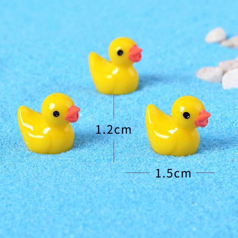 Mini Animals 3 Figurines Small Duck Bird Fairy Garden Miniature