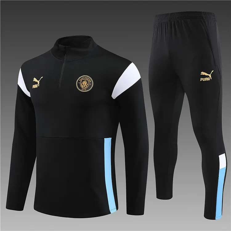 2023-24 Manchester City Black Half-Drawn Training Jersey