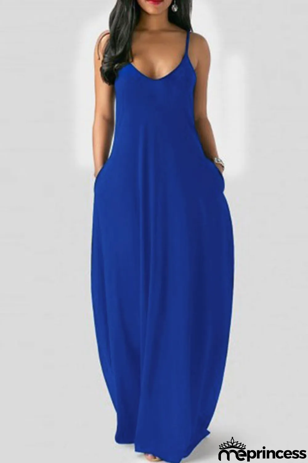 Black Milk. Fashion Sexy Casual Spaghetti Strap Sleeveless Slip Princess Dress Floor-Length Solid Dresses