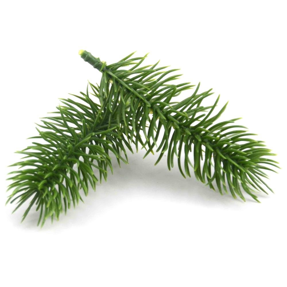 5/20/100pcs Artificial Plastic Green Pine Plants Branches Wedding Home Party Decorations DIY ChristmasTree Handcraft Accessories