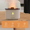 Volcano Humidifier Jellyfish Smoke Ring Aromatherapy Machine, Home Desktop Volcano Spray Simulated Flame Wood Grain Aromatherapy Humidifier