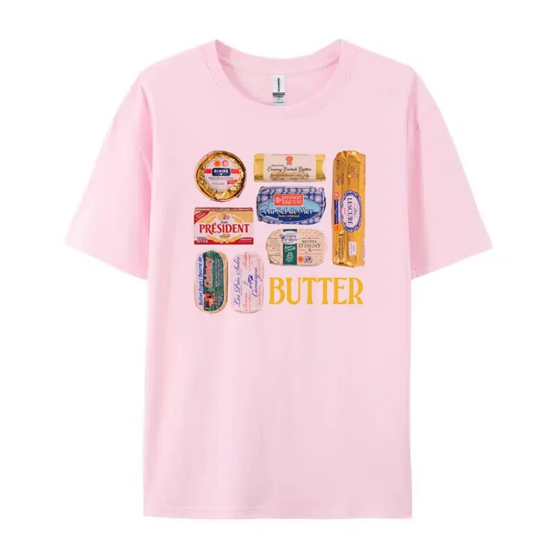 Women 90s Retro Butter Graphic T-Shirts Funny Butter Lover Cute Foodie Tees
