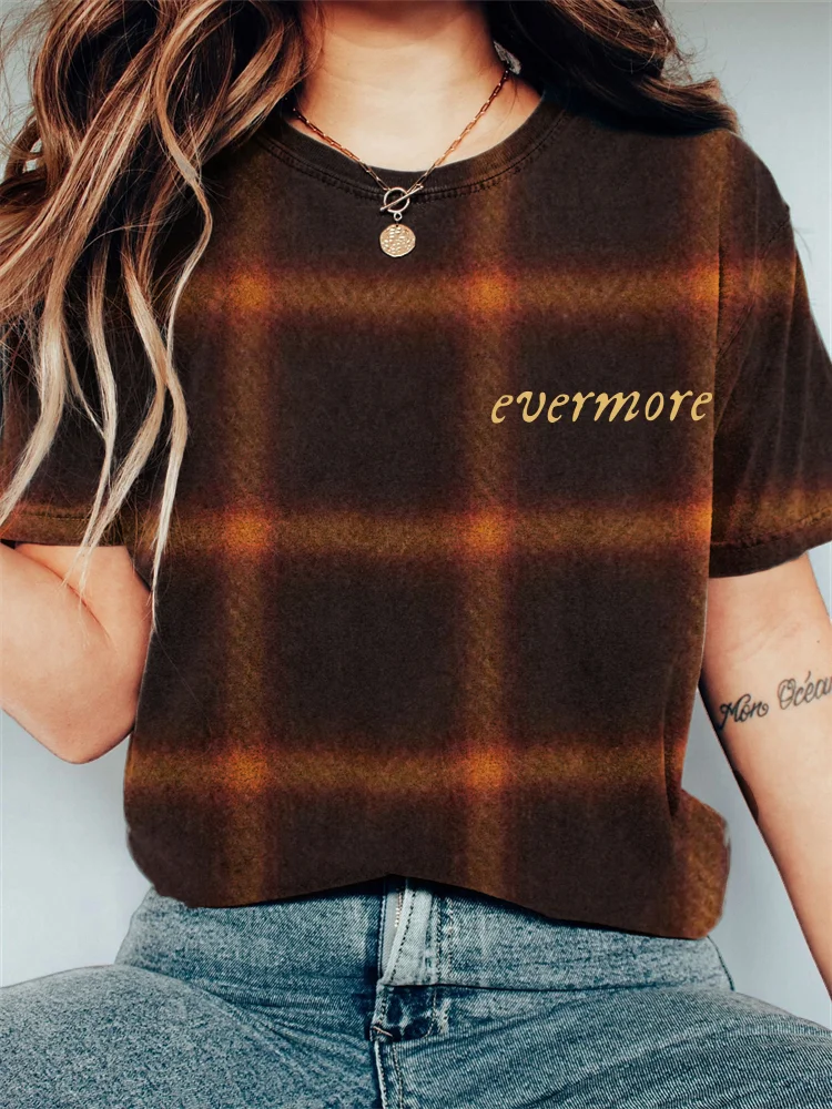 TS Evermore Plaid Pattern Vintage T Shirt