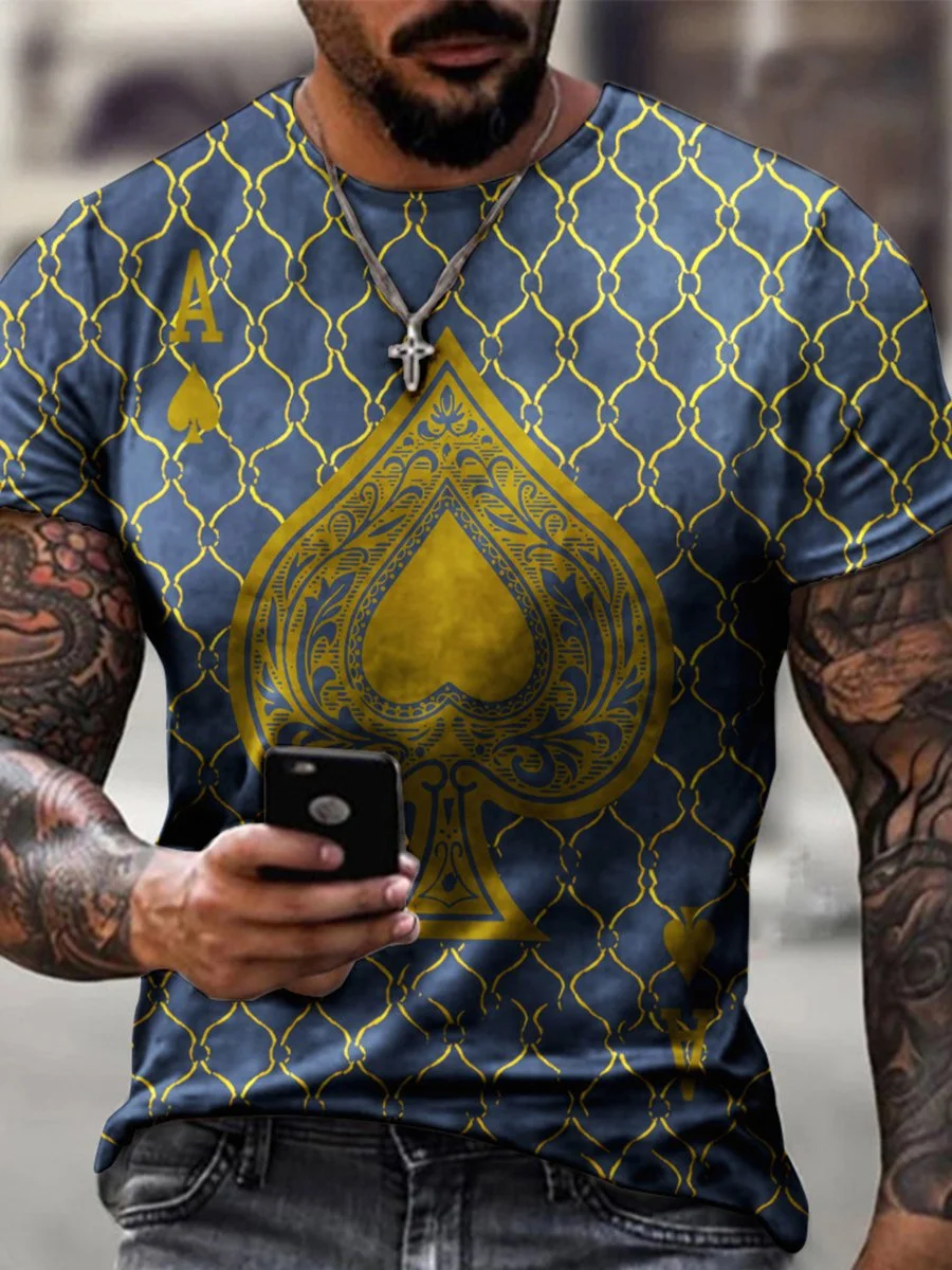 Men's Blue Spades A Short Sleeve