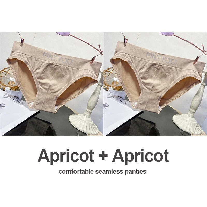 2PCS/Set Seamless Underwear Women's Panties Sexy Lingerie Female Underpants Middle Waist Briefs Letters Intimates Girls Pantys