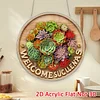 Plants DIY Diamond Painting Hanging Pendants Acrylic Crafts Kit for Home Wall Decor