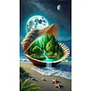 Diamond Painting-DIY Full Round Drill Shells Forest Under Moon(70*40 CM)