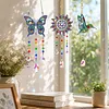 3PCS Sunflower Butterfly Humpback Bird 5D DIY Diamond Painting Wind Chimes Suncatcher Kit Double Sided Diamond Art Kits Suncatcher with Crystal Pendant for Adults DIY Summer Home Garden Decor
