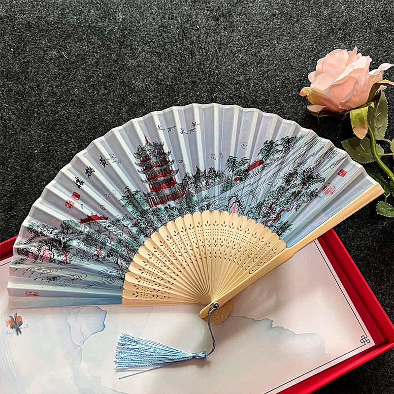 Antique Fan Folding Fan Men’s And Women’s Classical Dancing Fan Ancient Costume Performance Photography Hanfu Props Chinese Style Handmade Folding Fan