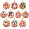 10pcs/set DIY Diamond Special Shape Pearl Art Hanging Wooden Christmas Tree Ornament Kit