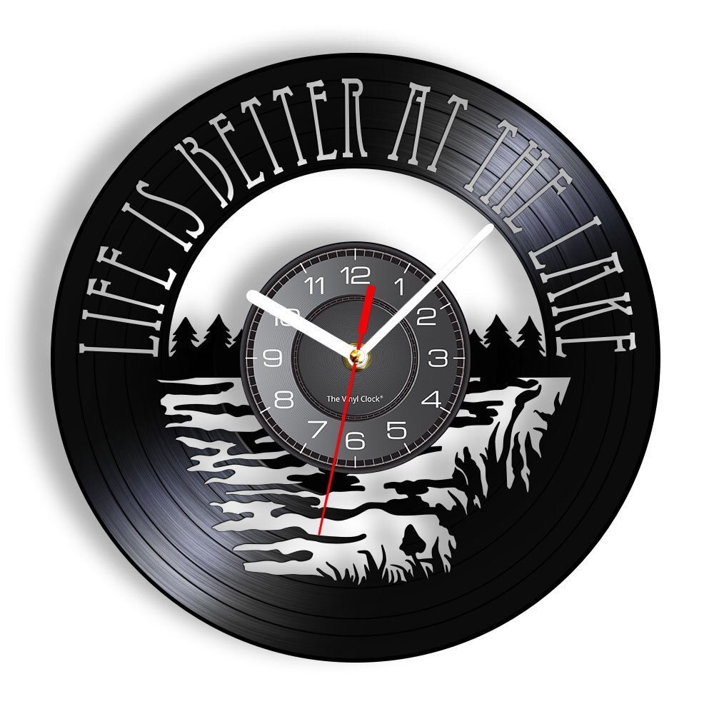 

Life Is Bettter At The Lake Lake House V - Vinyl Record Wall Clock - Without LED, 501 Original