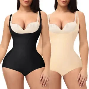 Pornhint Fajas Colombianas Post Surgery Body Shaper Shapewear Cupless Postpartum Bodysuit