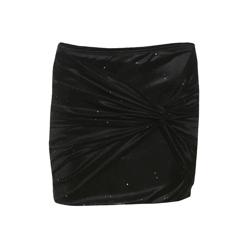 Uveng 2024 Winter New Women's Clothing Hanging Back Sexy Vest Pocket Hips Half-Dress Sleeves