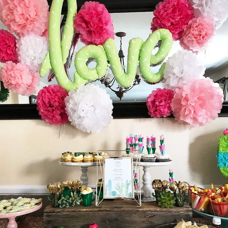 5pcs Tissue Paper Pompoms Wedding Decorative Paper Flowers Ball Baby Shower Birthday Party Decoration paper pom poms