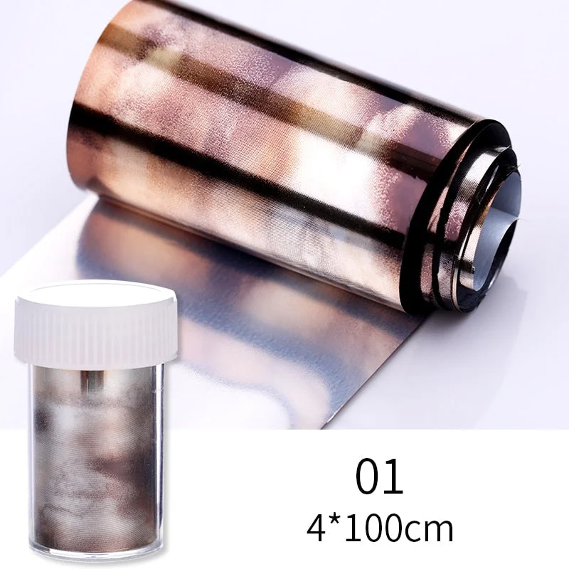1 Roll Gold Sliver Nail Foils Sparkly Sky Glitter Nail Art Transfer Stickers Slider Paper Nail Art Manicures Decoration New-Nail Inspo