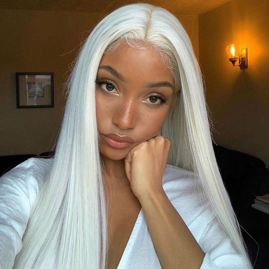 Long Straight White Hair Daily Hair US Mall Lifes
