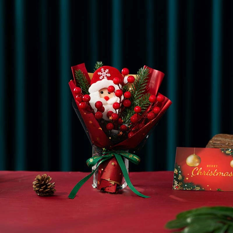 Christmas Cute Santa Claus Plastic Holiday Party Bouquet Decorations Table Decoration
