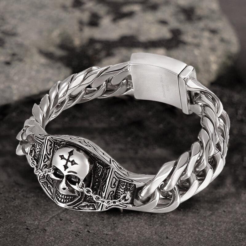 Gothic Stainless Steel Skull Bracelet