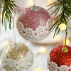 8CM Lace Shimmer Balls Christmas Tree Hanging Decor